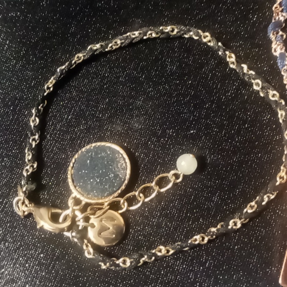 Monet druzy stone charm bracelet 6.5-8 sz extender